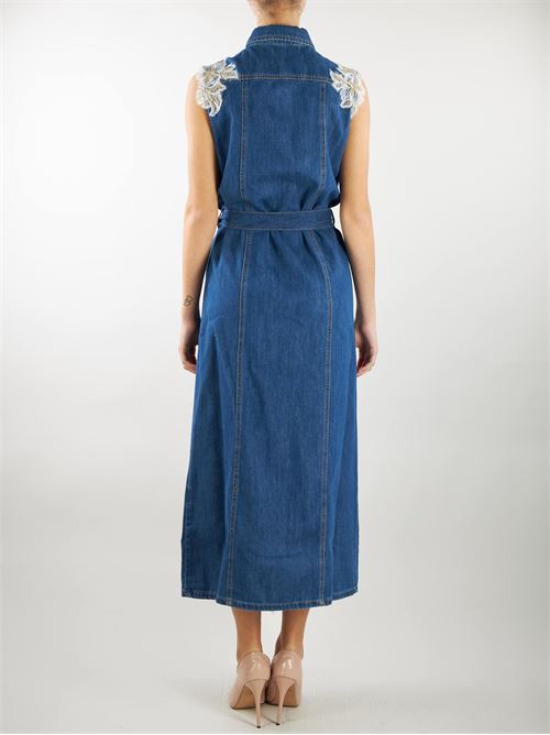 Denim dress with embroidery lace Ermanno by Ermanno Scervino ERMANNO BY ERMANNO SCERVINO | abito en | D44EQ034EJ3MF152
